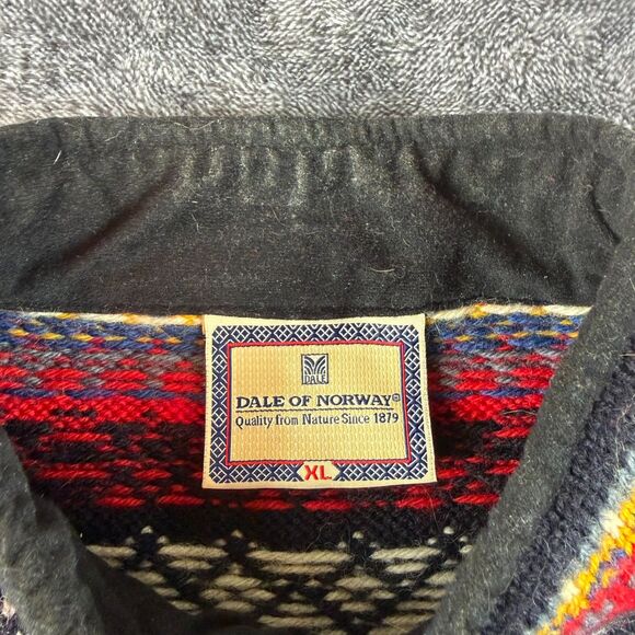 Vtg Dale Of Norway Pure New Wool 1/4 Zip Knit Sweater Fair Isle Nordic Men's XL - Picture 6 of 13